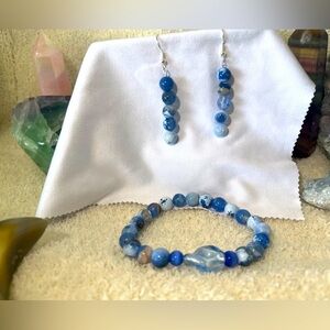 Blue Fairy Agate Jewelry set